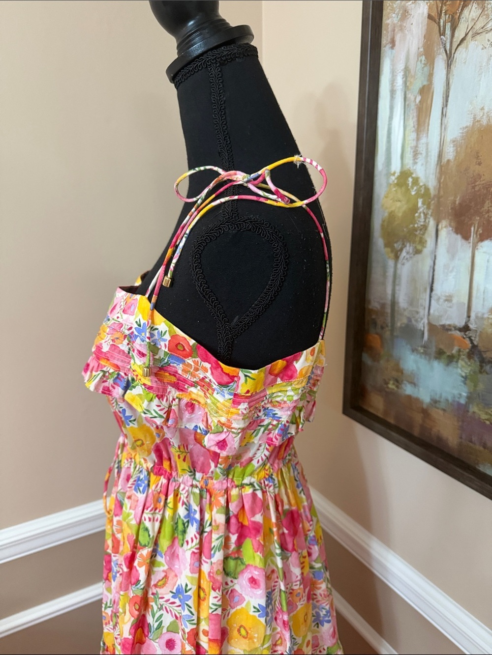 Stellah Pink Yellow Floral Midi Sundress - Picture 6 of 16